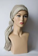 Chusta Basic Long ciemny piaskowy z lamówką